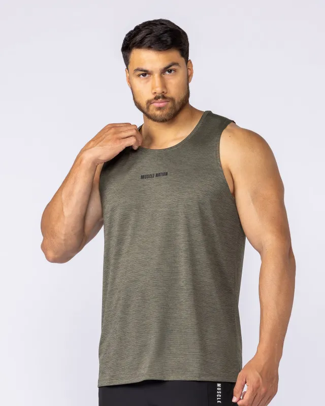 Aero Active Tank - Dark Khaki sold by Muscle Nation