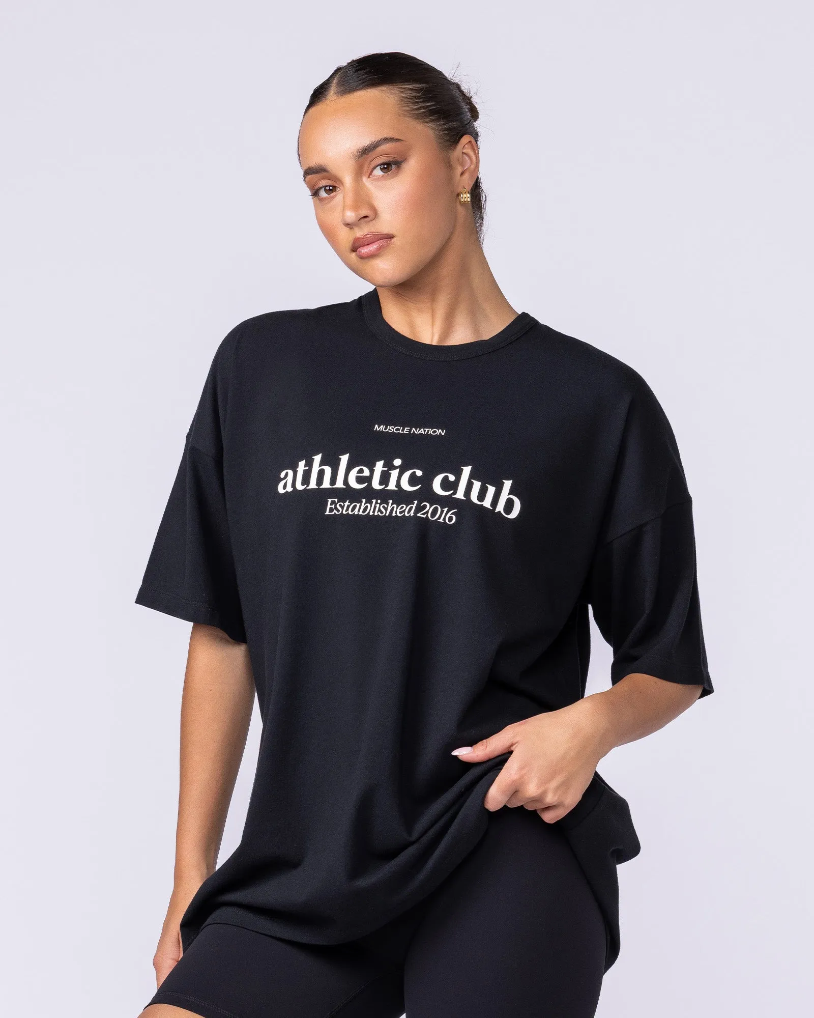 Athletic Club Oversized Tee - Black sold by Muscle Nation product image thumbnail 4