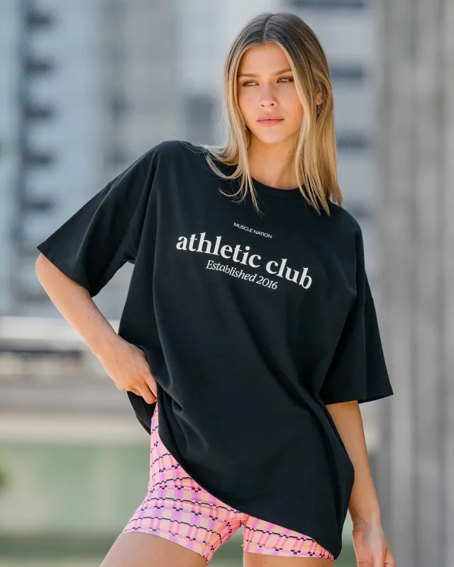 Athletic Club Oversized Tee - Black sold by Muscle Nation