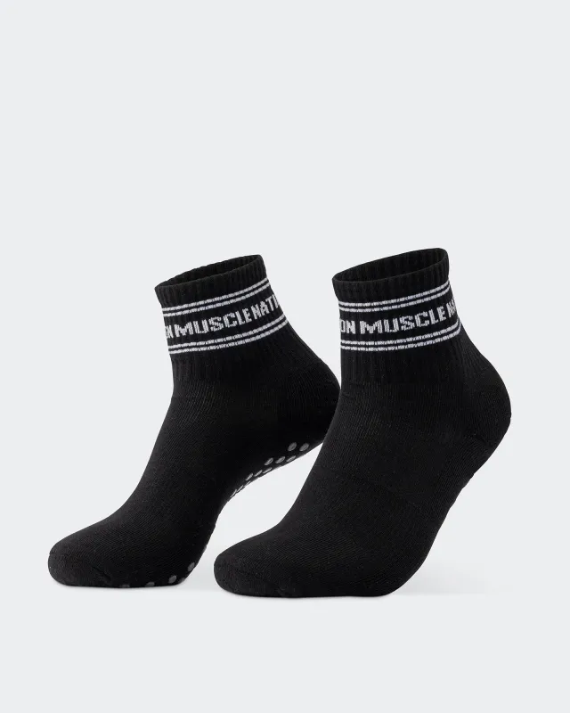 1/4 Crew Grip Sock - 1Pack - Black made by Muscle Nation