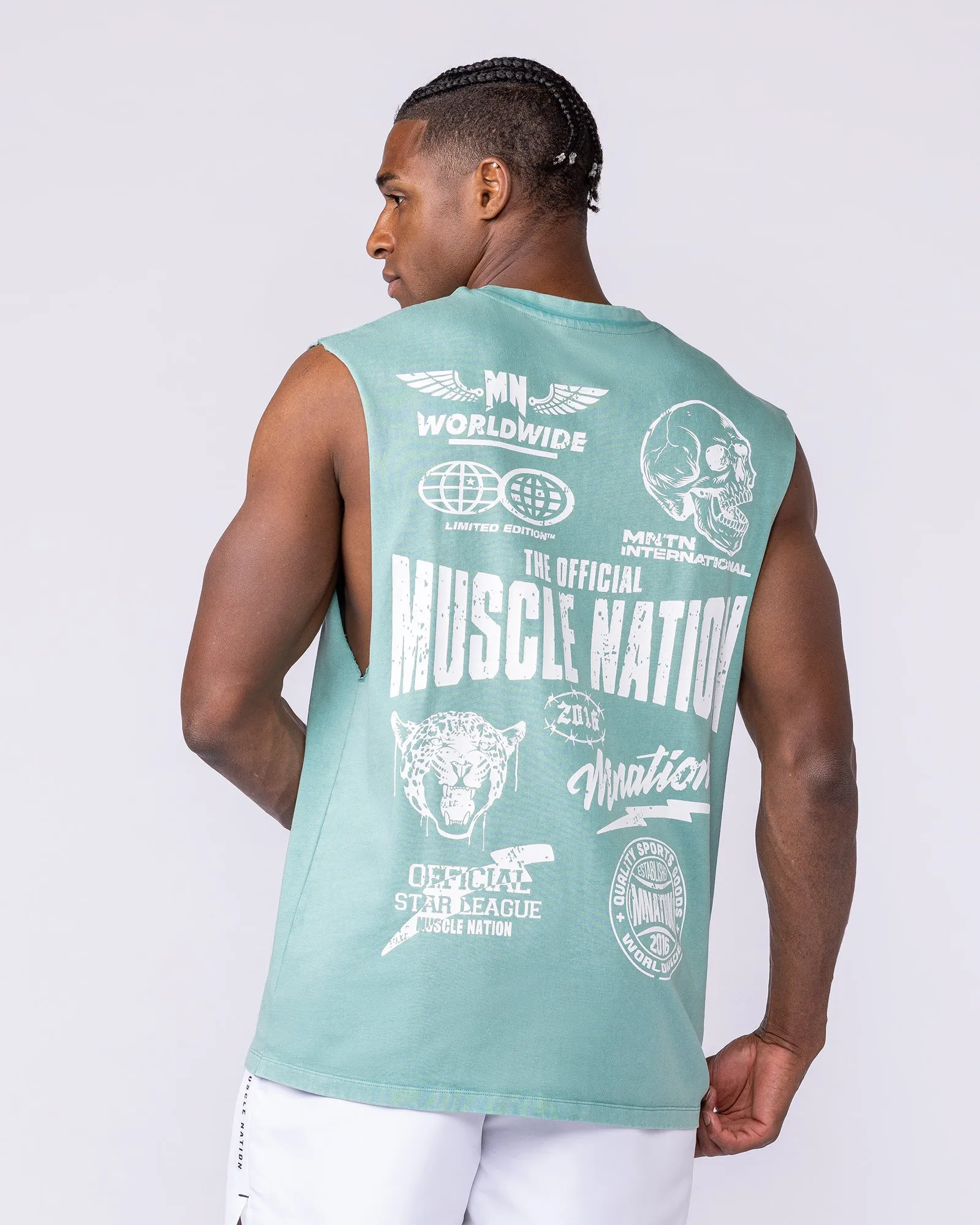 Archives Vintage Muscle Tank - Washed Alpine sold by Muscle Nation
