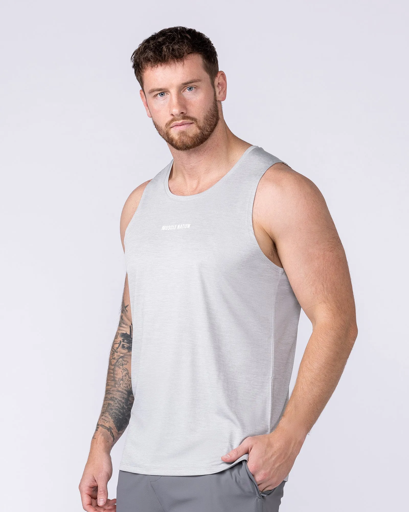 Aero Active Tank - Quiet Grey sold by Muscle Nation product image thumbnail 4