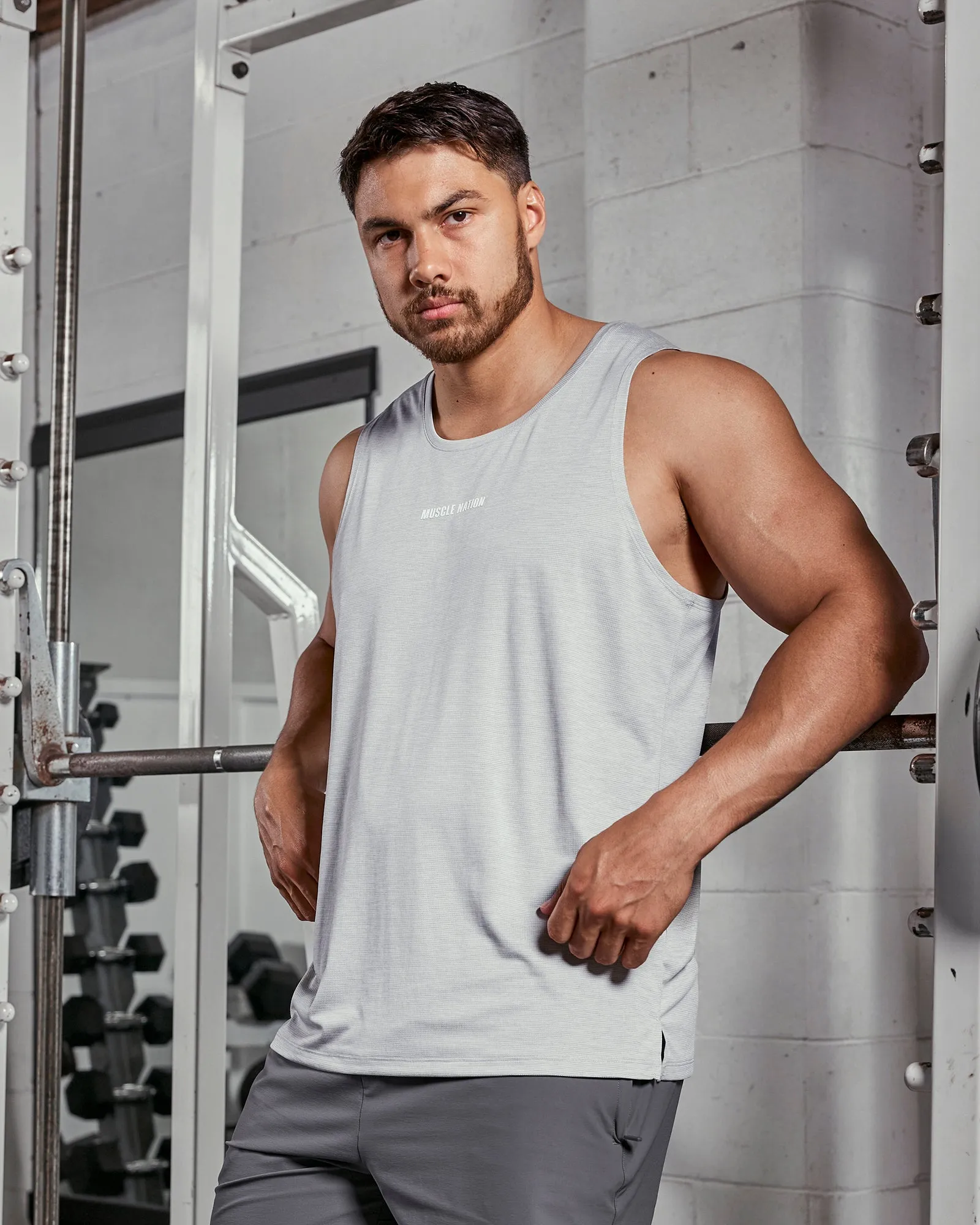 Aero Active Tank - Quiet Grey sold by Muscle Nation