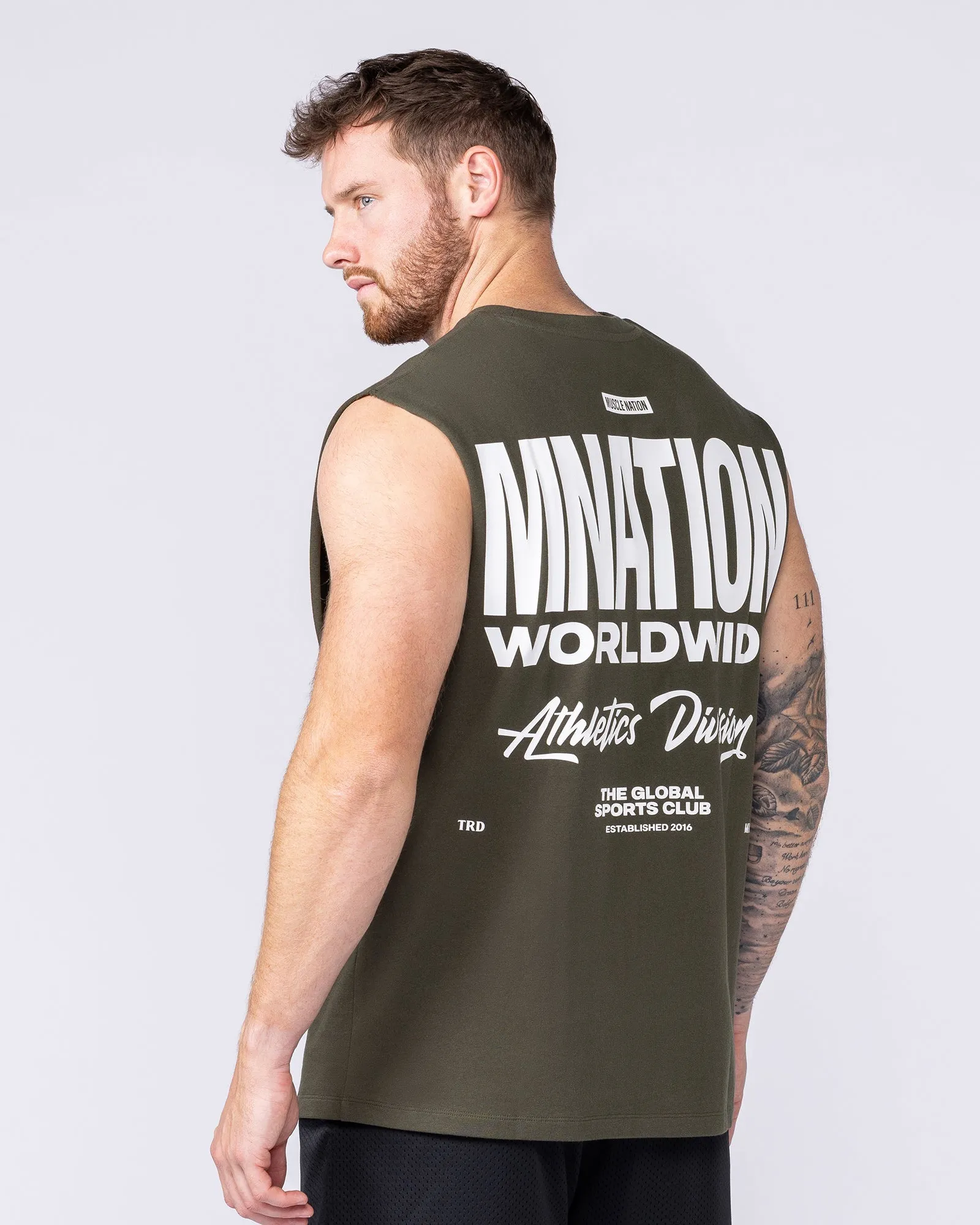 Athletic Division Muscle Tank - Dark Khaki sold by Muscle Nation product image thumbnail 4