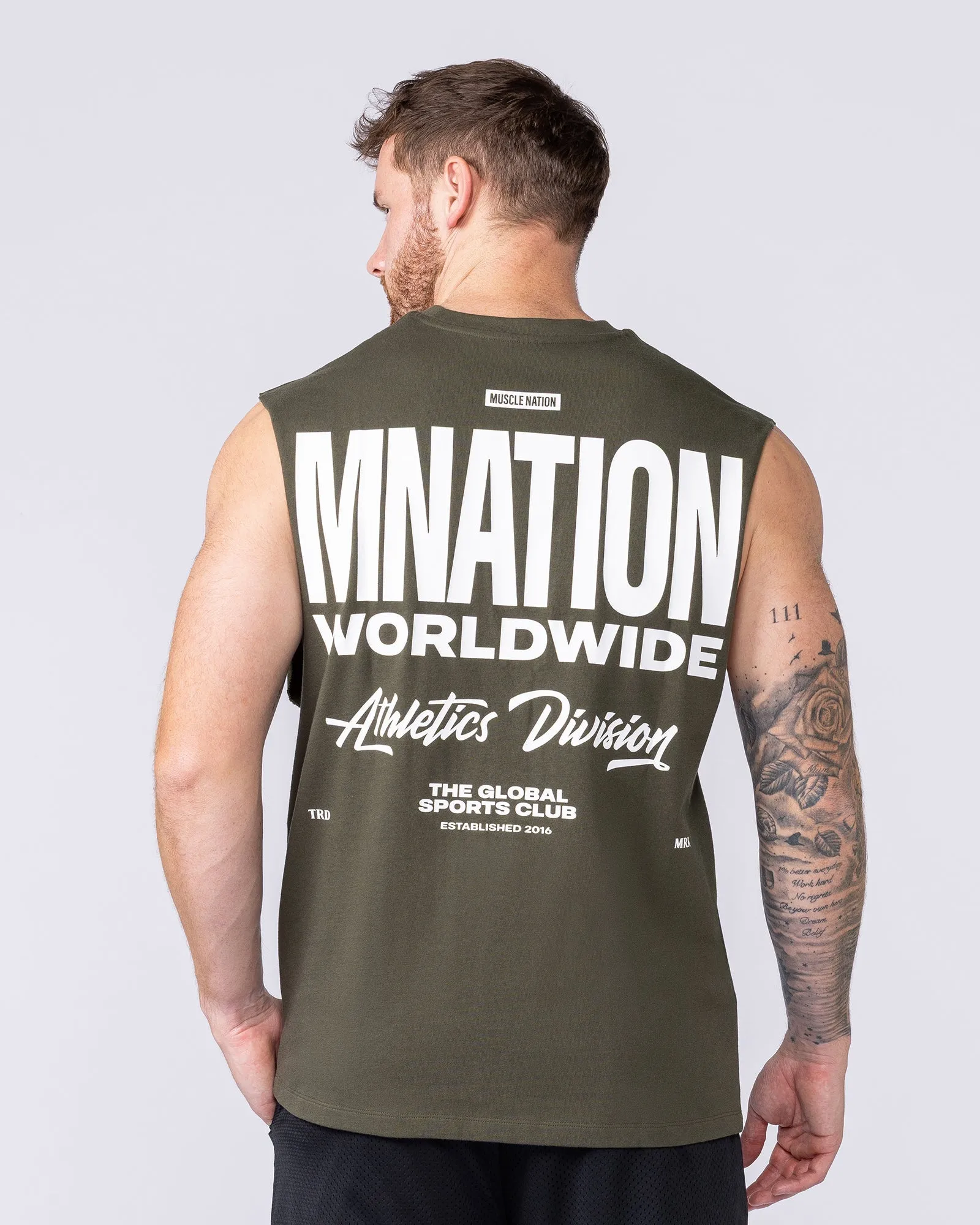 Athletic Division Muscle Tank - Dark Khaki sold by Muscle Nation