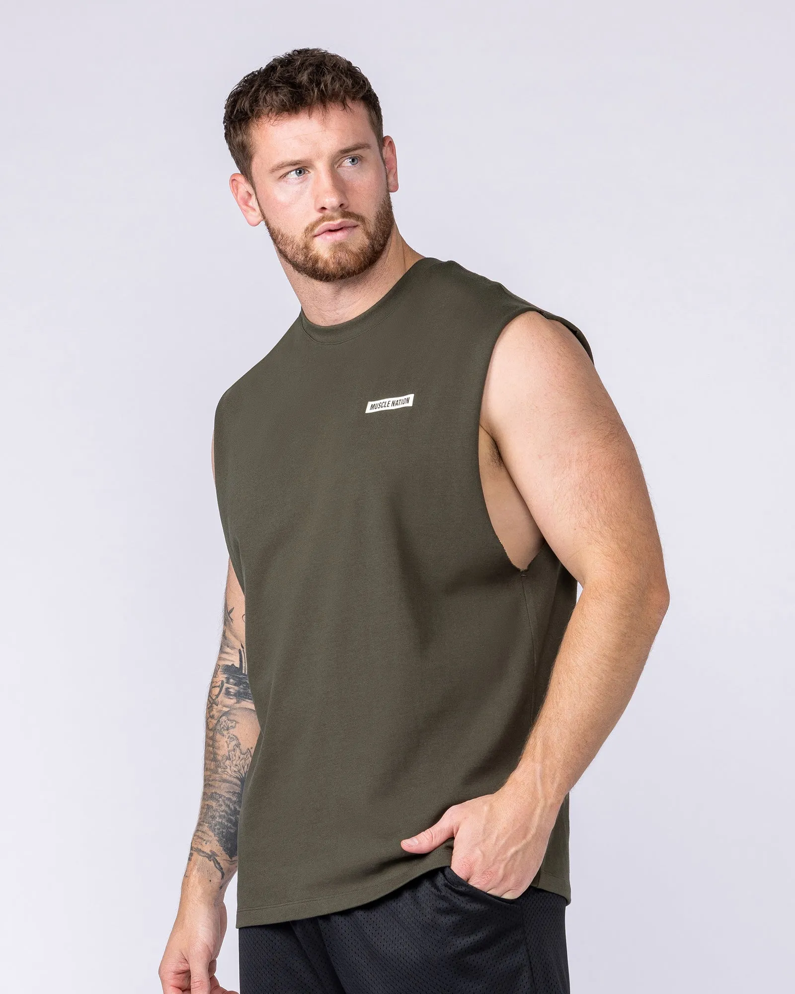 Athletic Division Muscle Tank - Dark Khaki sold by Muscle Nation product image thumbnail 3