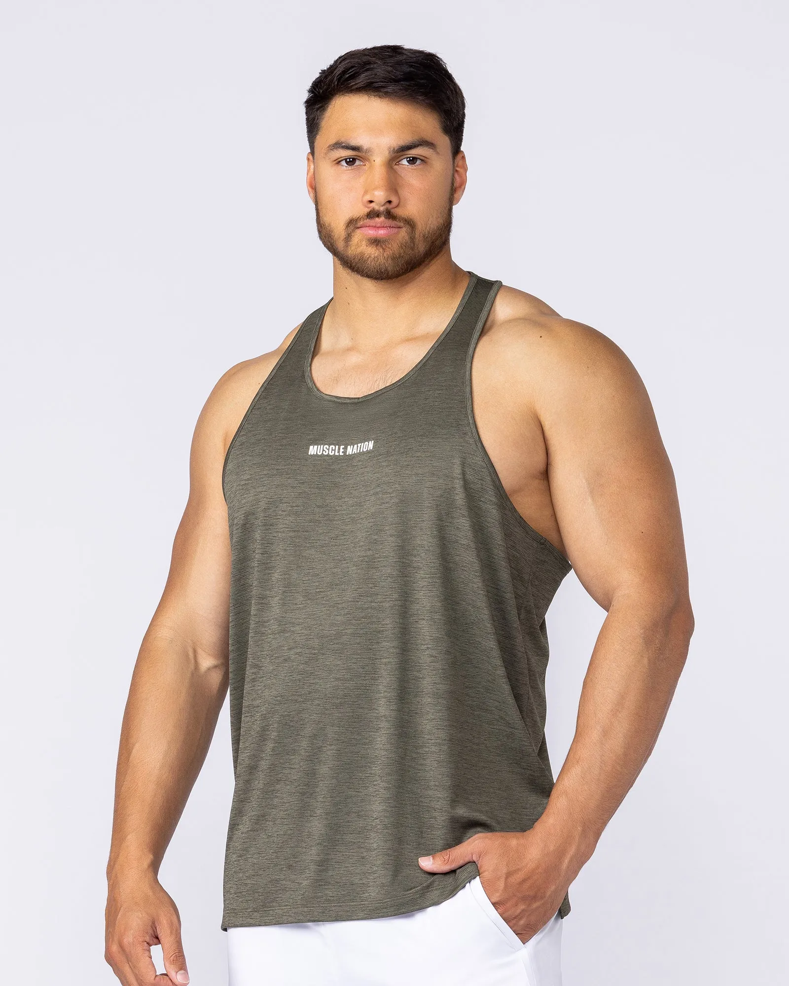 Aero Y Back Singlet - Khaki sold by Muscle Nation product image thumbnail 4