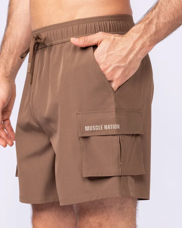 Active Cargo 5" Shorts - Hazelnut sold by Muscle Nation