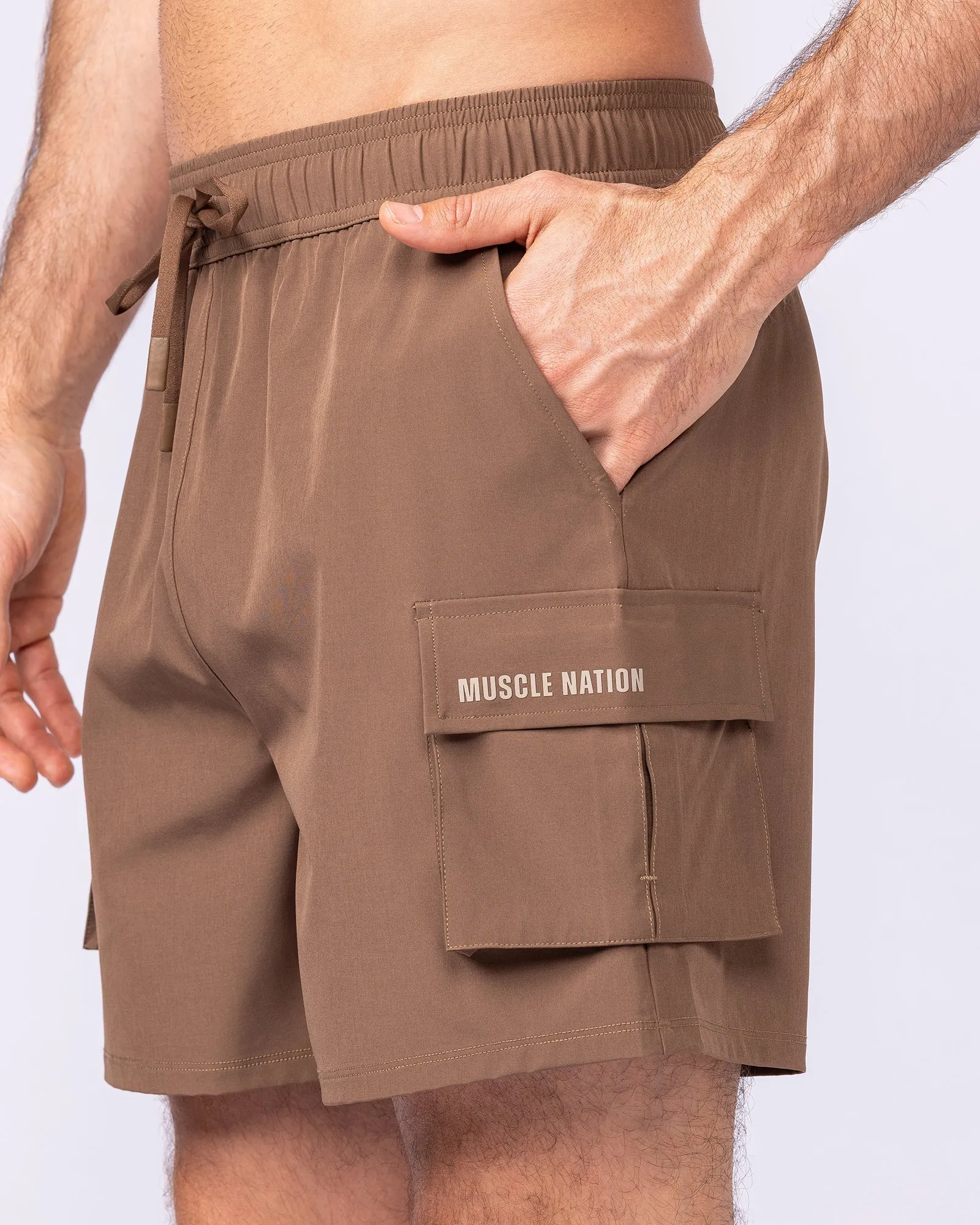 Active Cargo 5" Shorts - Hazelnut sold by Muscle Nation