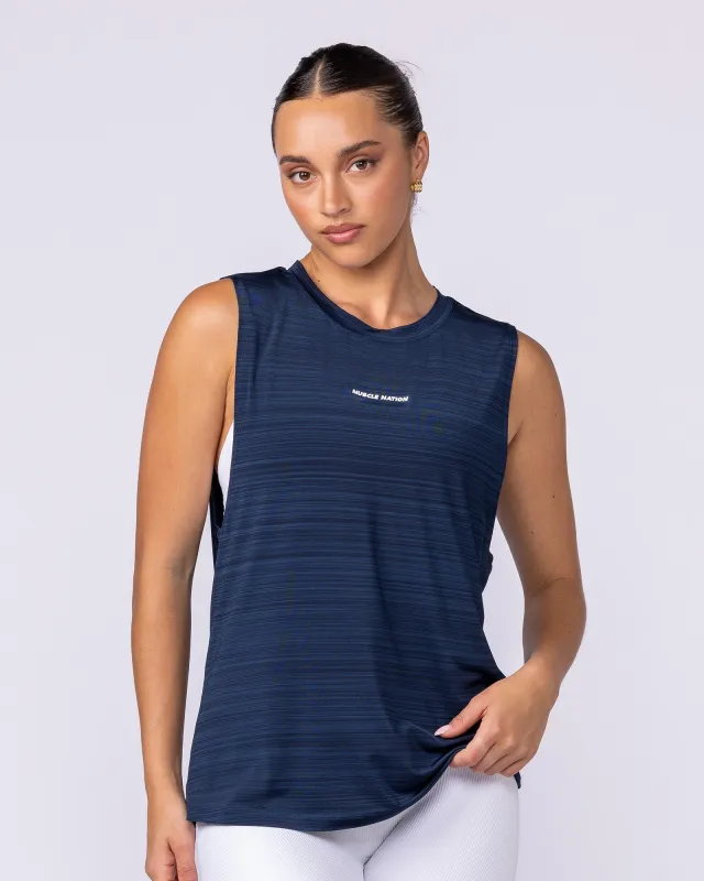 Active Drop Arm Training Tank - Navy sold by Muscle Nation