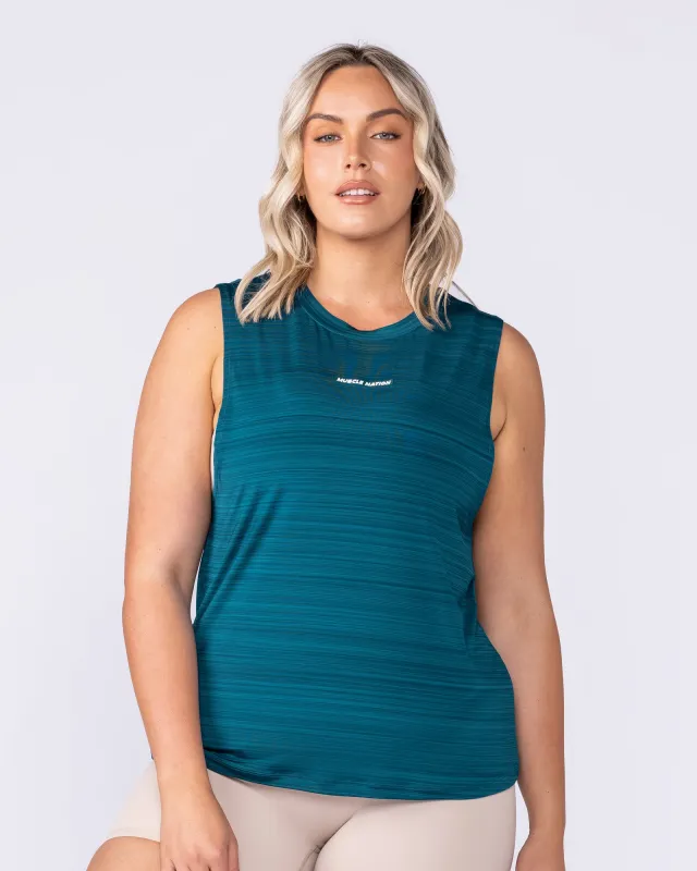 Active Drop Arm Training Tank - Dark Marine sold by Muscle Nation