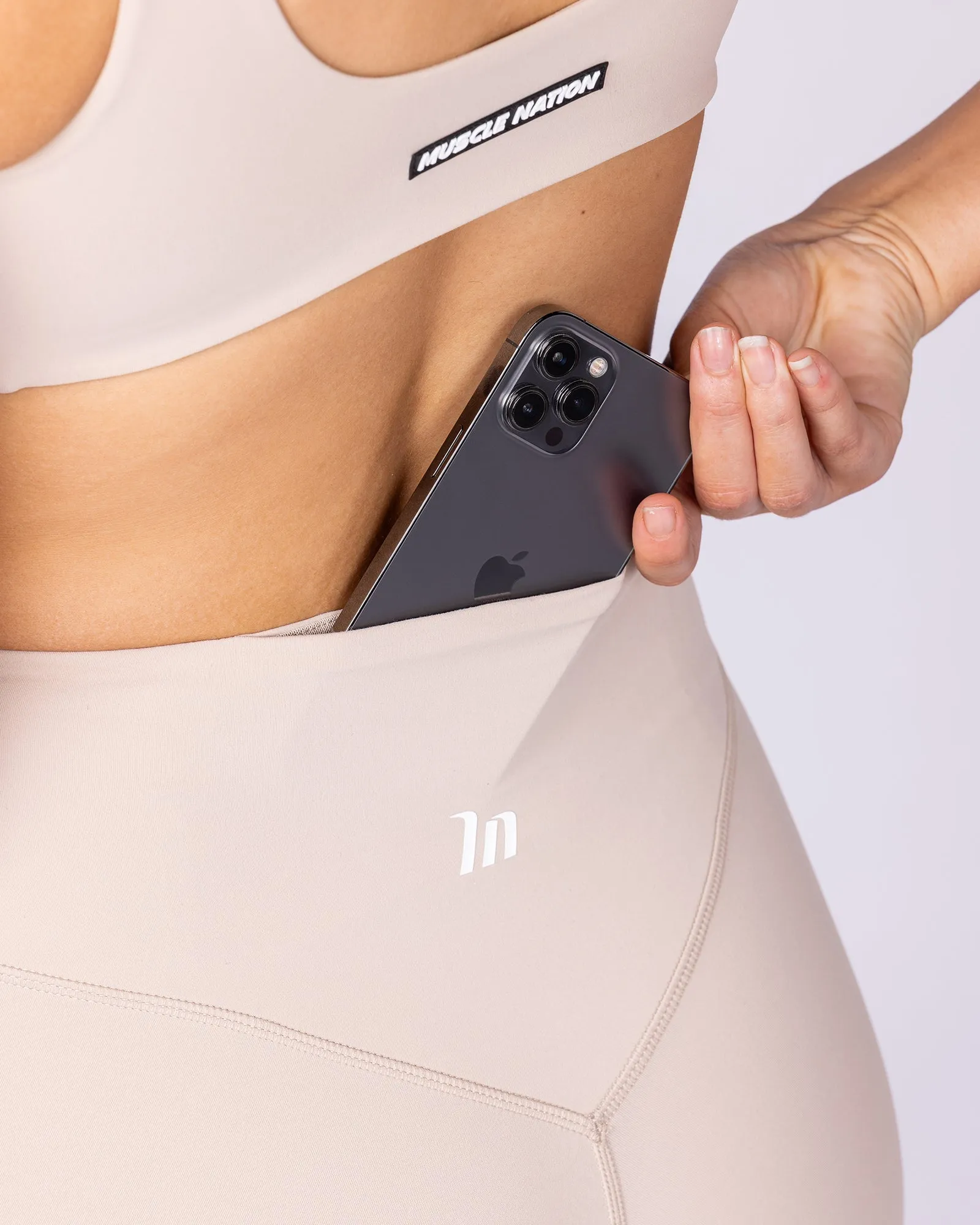 Aura Back Pocket Midway Shorts - Sand sold by Muscle Nation product image thumbnail 2