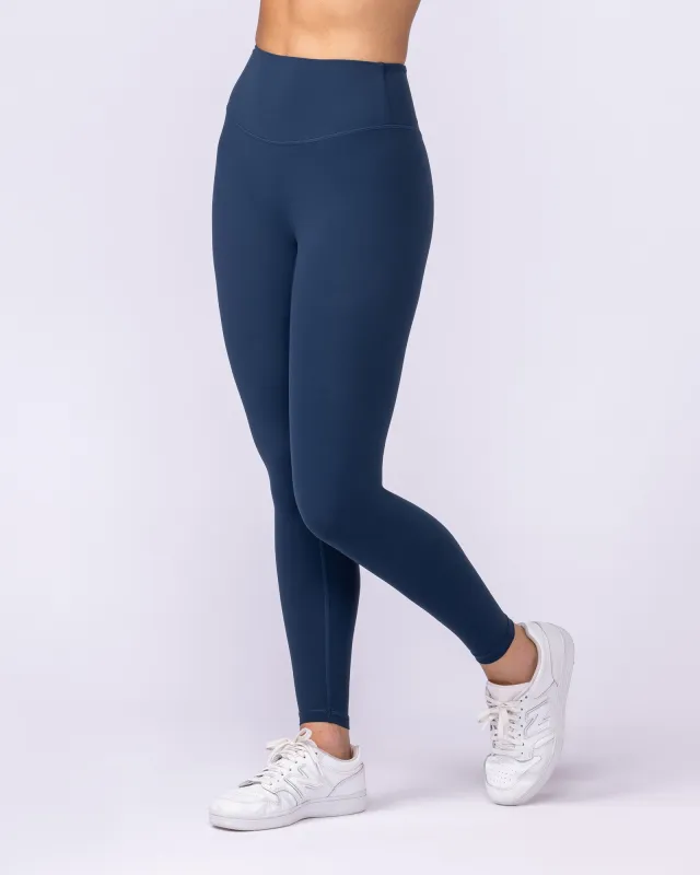 Aura Back Pocket Ankle Length Leggings - Navy sold by Muscle Nation
