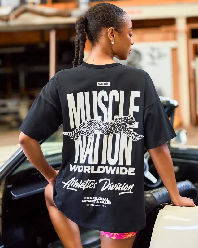 Pounce Oversized Tee - Black sold by Muscle Nation