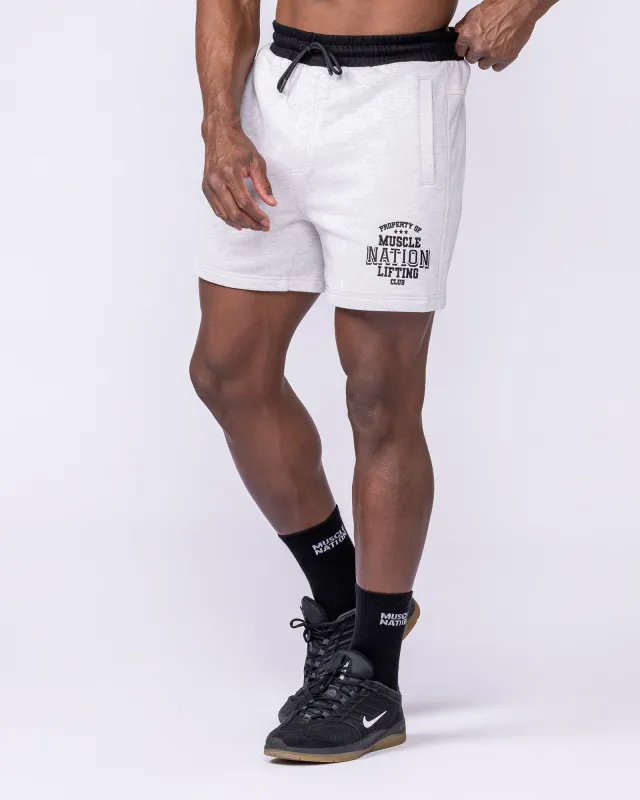 Archives Sweat 5" Shorts - Snow Grey Marl sold by Muscle Nation