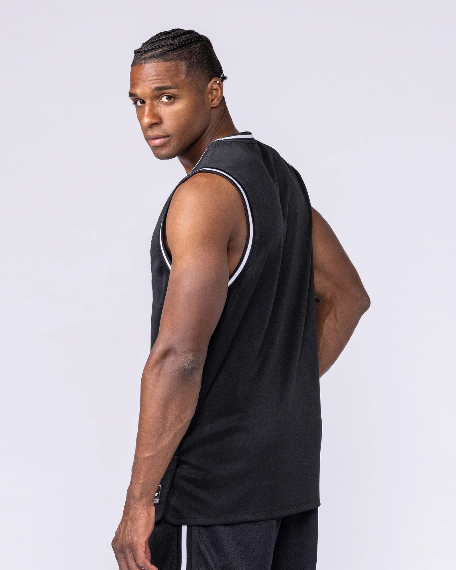 Varsity Basketball Jersey - Black sold by Muscle Nation product image thumbnail 2