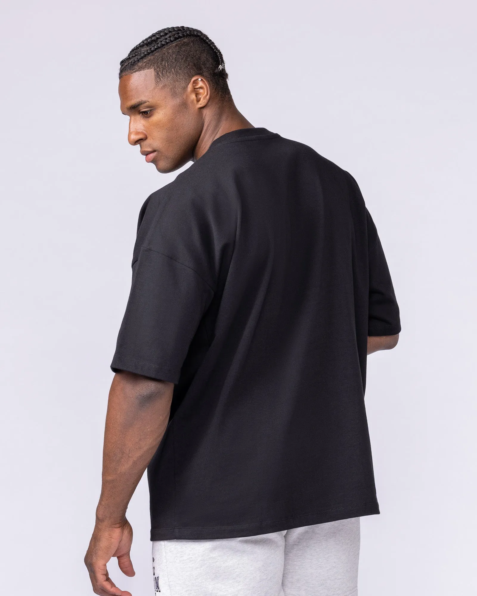 Varsity Oversized Boxy Tee - Black sold by Muscle Nation product image thumbnail 2