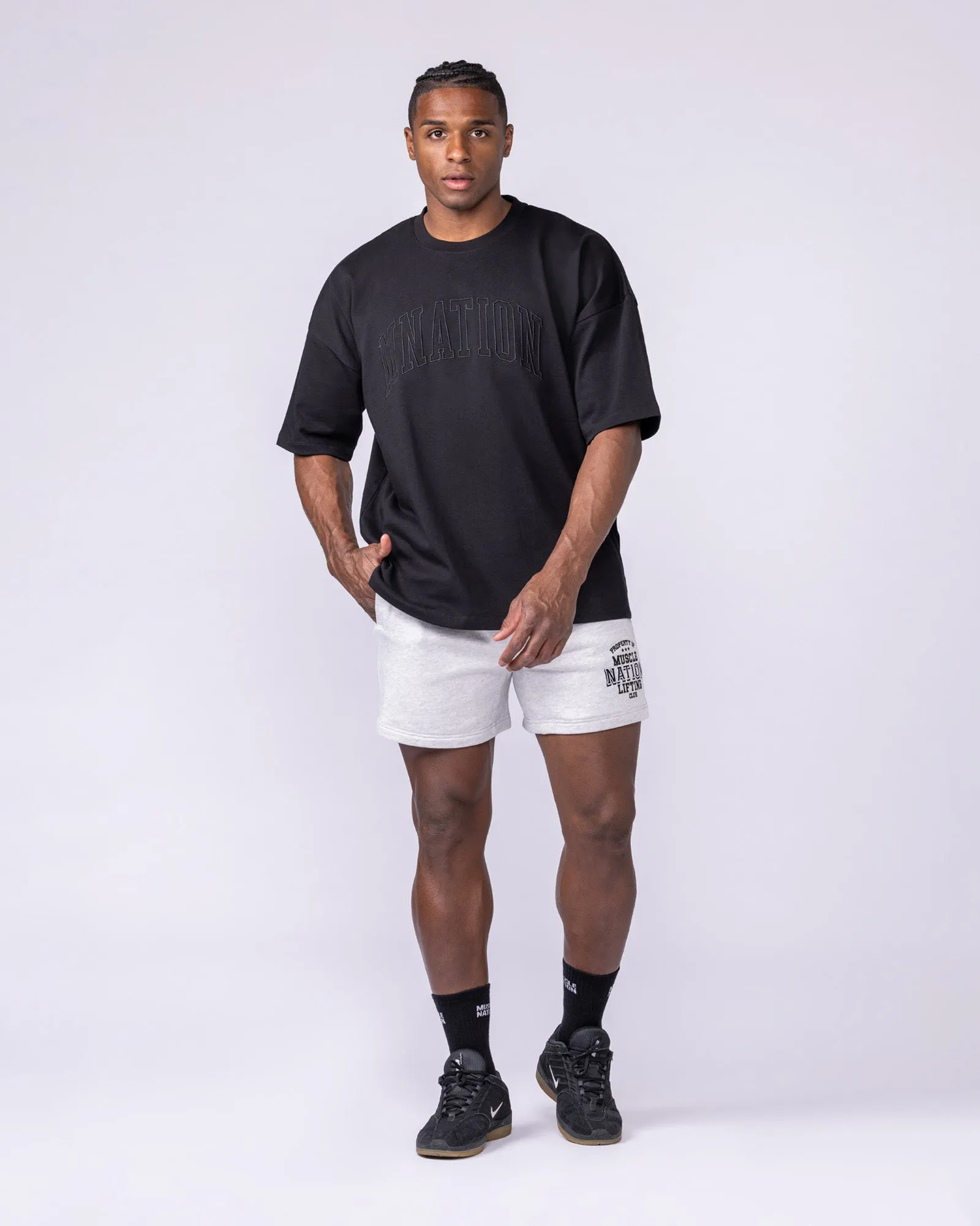 Varsity Oversized Boxy Tee - Black sold by Muscle Nation product image thumbnail 5