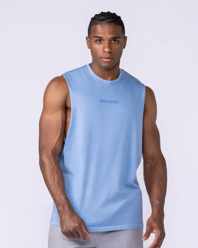 Vintage Training Drop Arm Tank - Washed Pacific sold by Muscle Nation