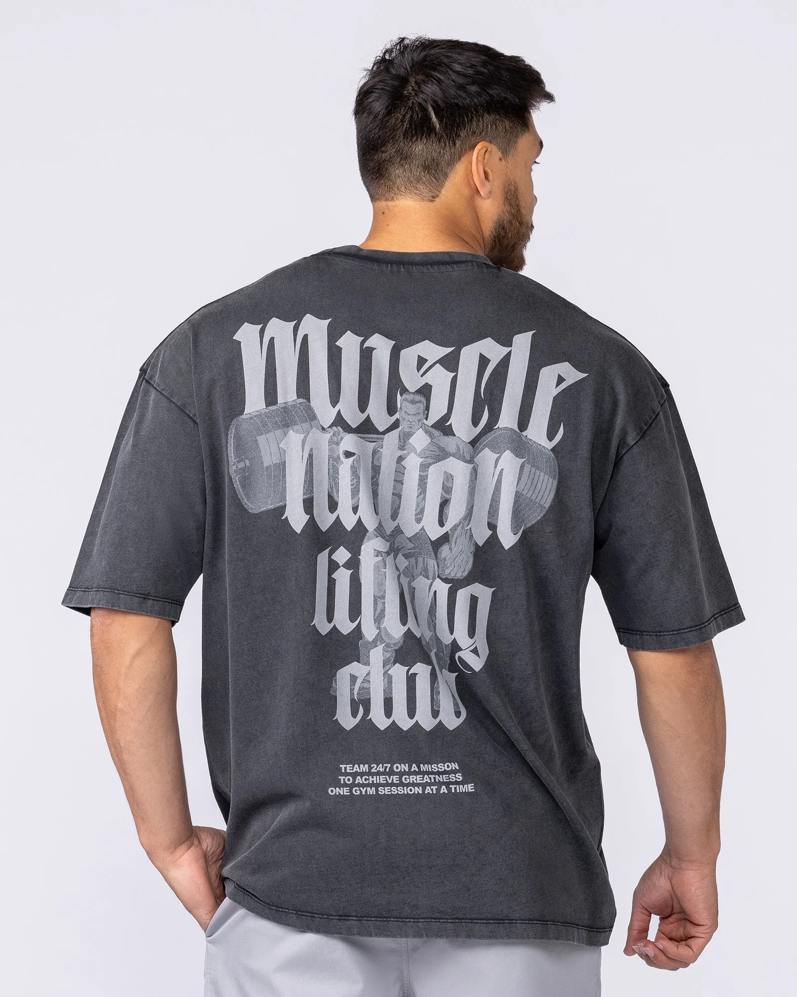 Lifting Club Oversized Vintage Tee - Washed Black sold by Muscle Nation product image thumbnail 3