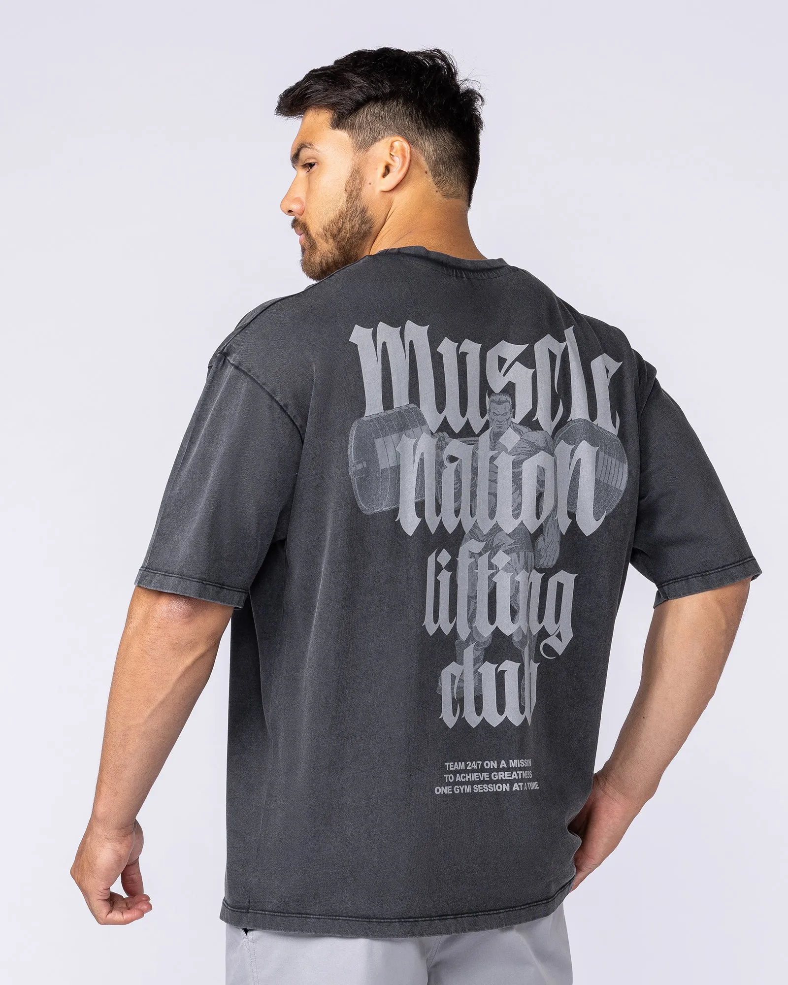 Lifting Club Oversized Vintage Tee - Washed Black sold by Muscle Nation product image thumbnail 5