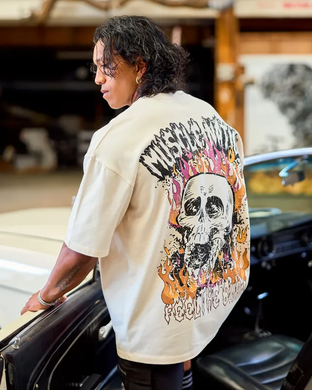 Inferno Oversized Tee - Travertine sold by Muscle Nation