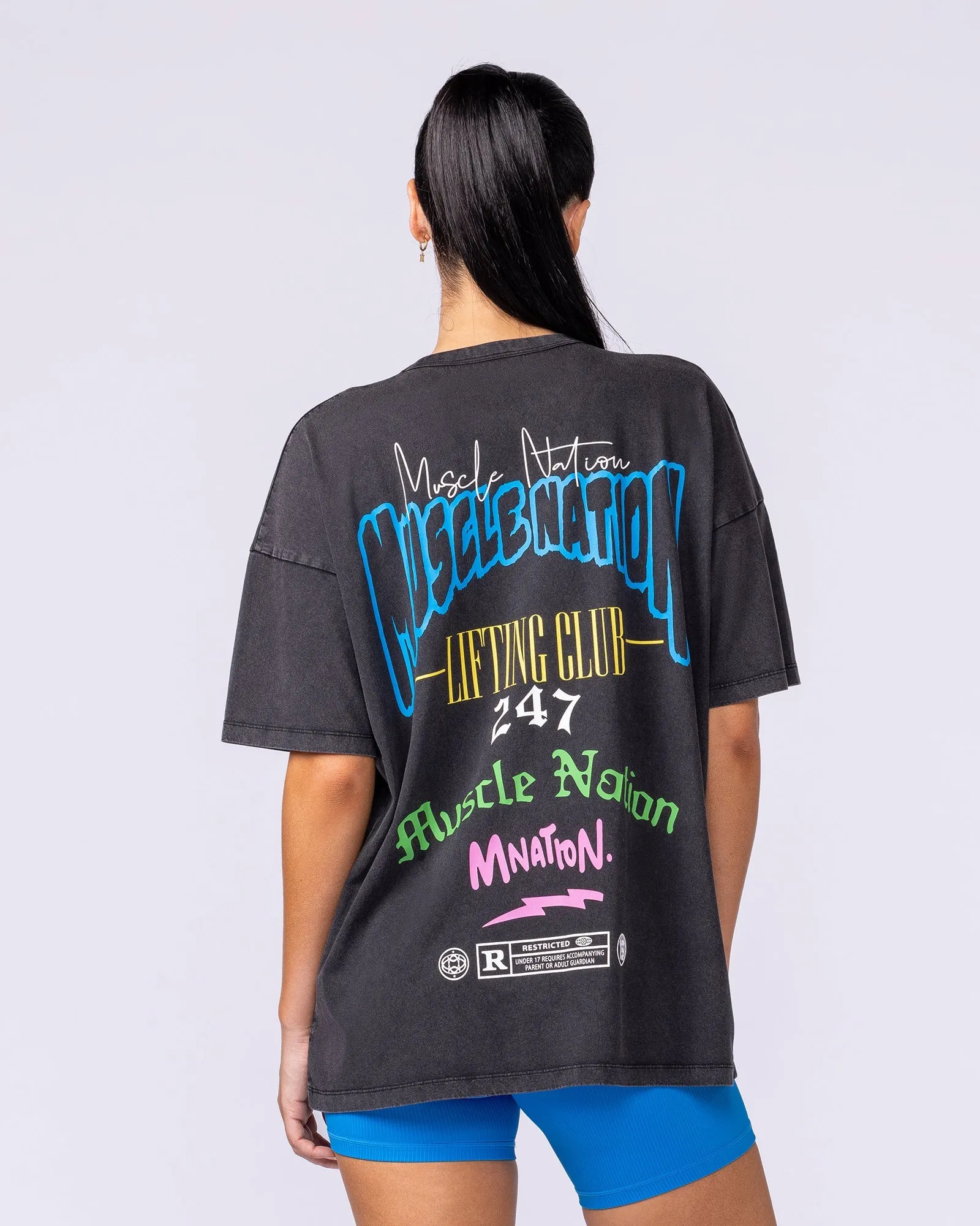 Rated R Oversized Vintage Tee - Washed Black sold by Muscle Nation product image thumbnail 5