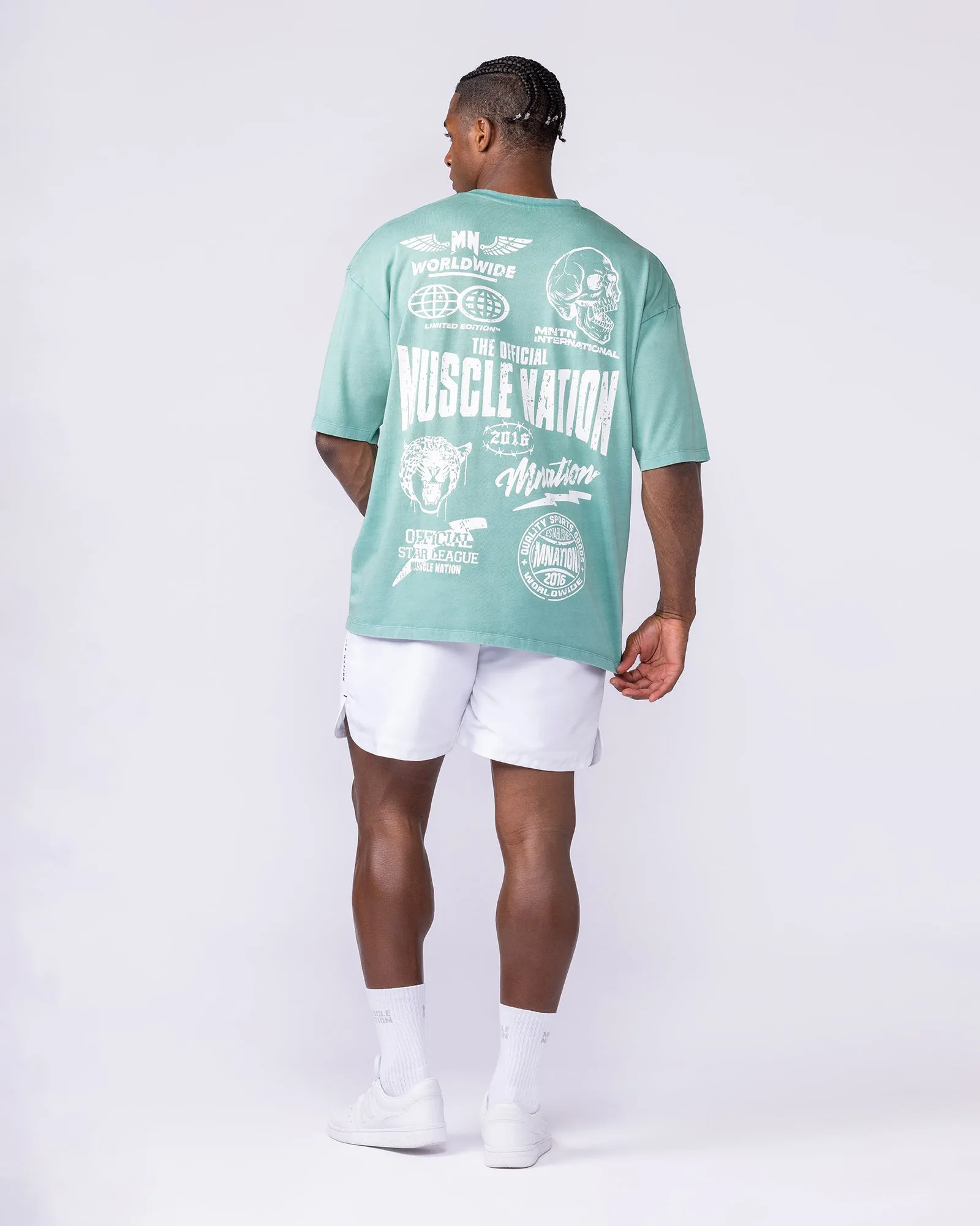 Archives Oversized Vintage Tee - Washed Alpine sold by Muscle Nation product image thumbnail 5