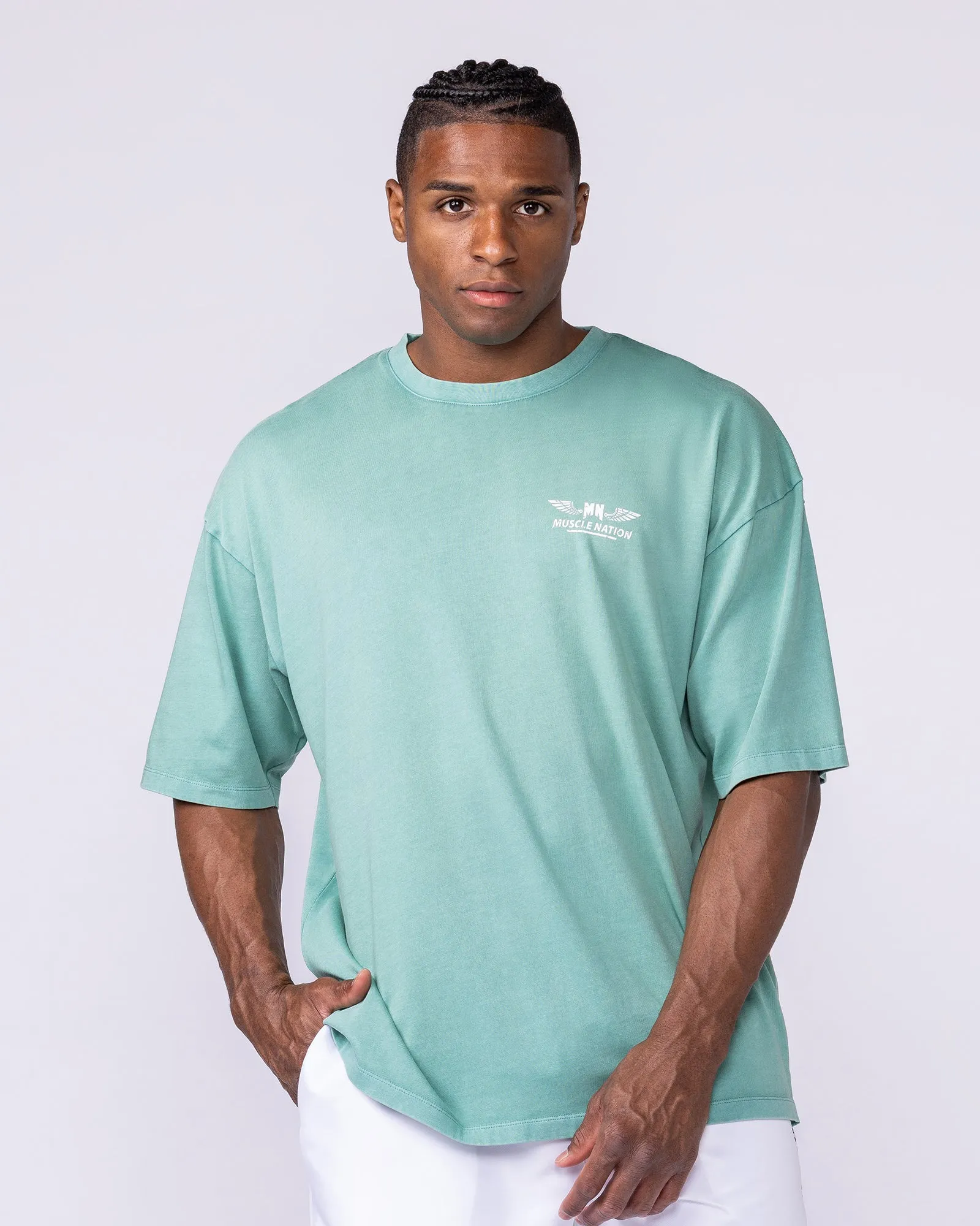 Archives Oversized Vintage Tee - Washed Alpine sold by Muscle Nation product image thumbnail 2