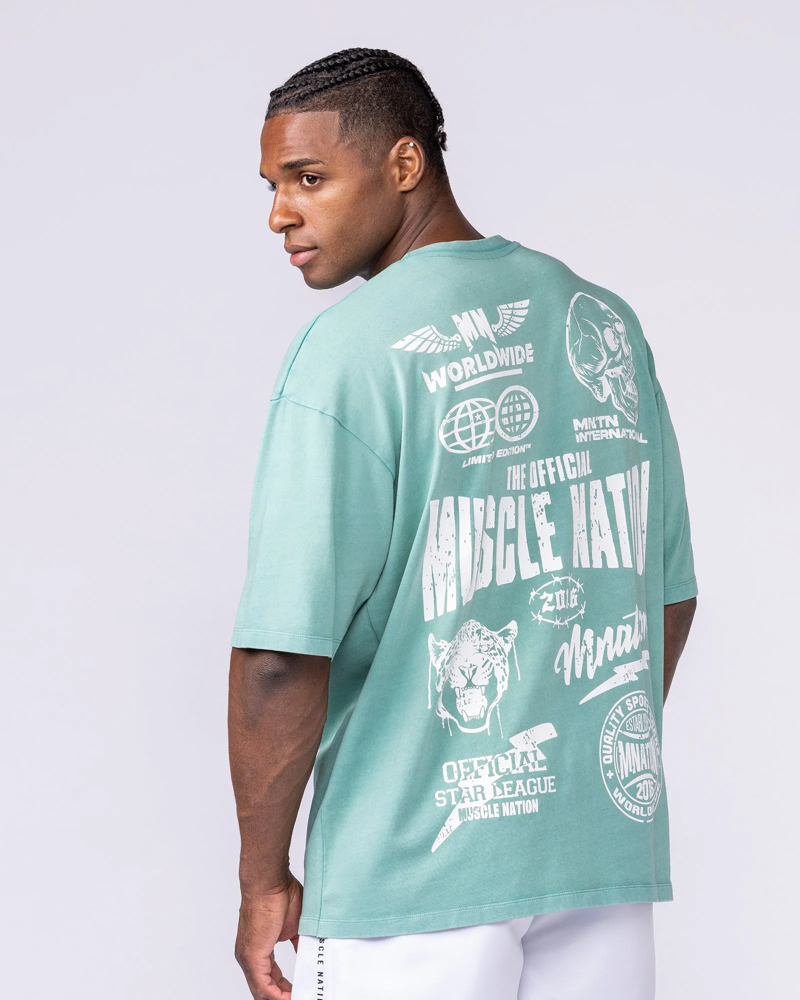Archives Oversized Vintage Tee - Washed Alpine sold by Muscle Nation product image thumbnail 4