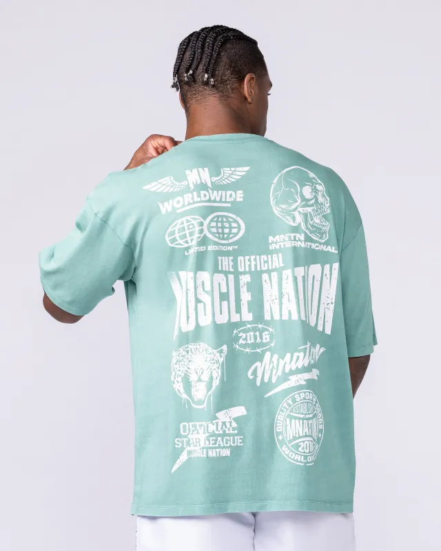 Archives Oversized Vintage Tee - Washed Alpine sold by Muscle Nation