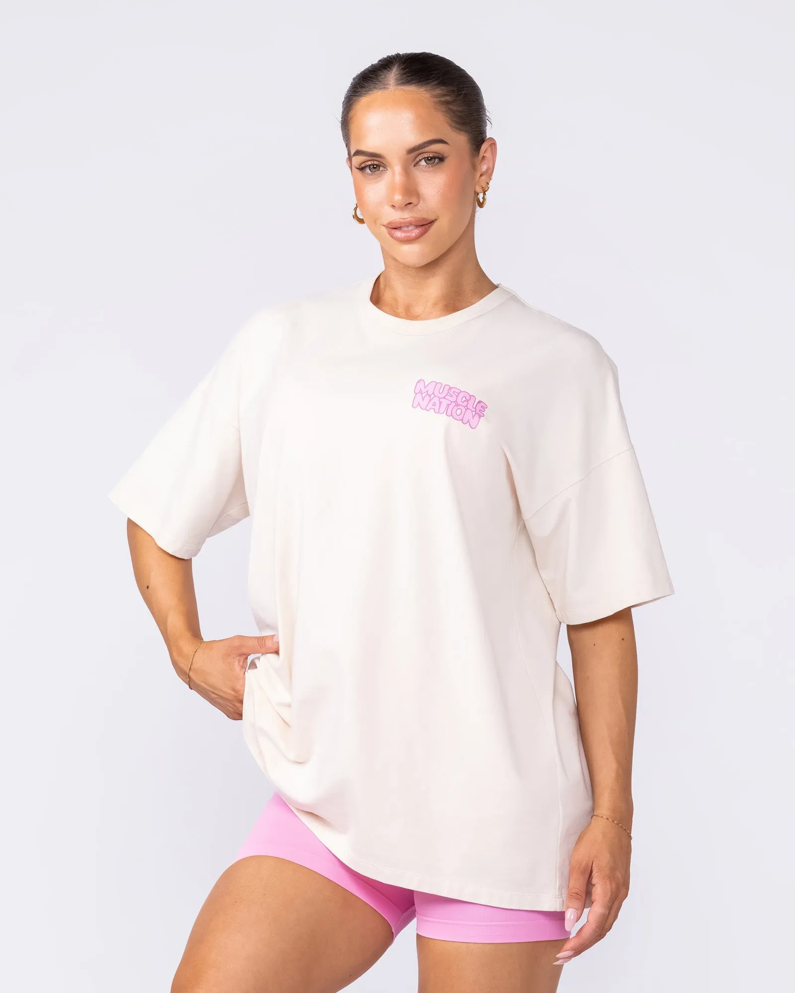 Lifting Club Oversized Tee - Dew / Pink sold by Muscle Nation product image thumbnail 4