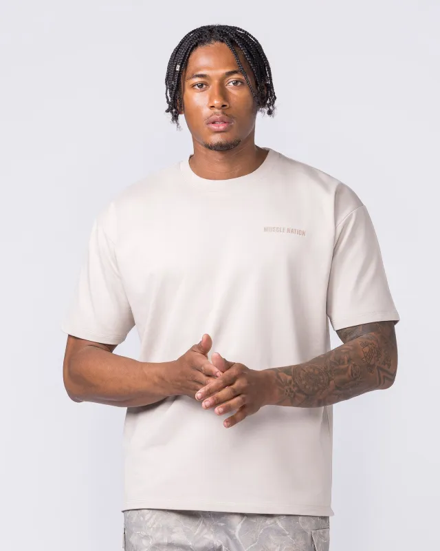 Essential Regular Fit Tee - Cream sold by Muscle Nation