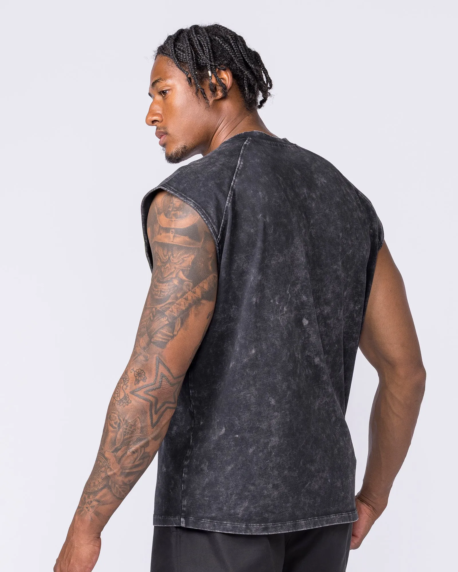 Full Throttle Vintage Boxy Muscle Tank - Washed Black sold by Muscle Nation product image thumbnail 2