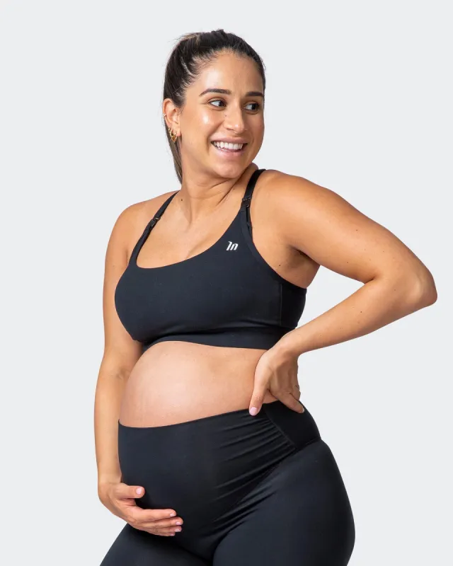 MN Everyday Maternity Bra - Black sold by Muscle Nation