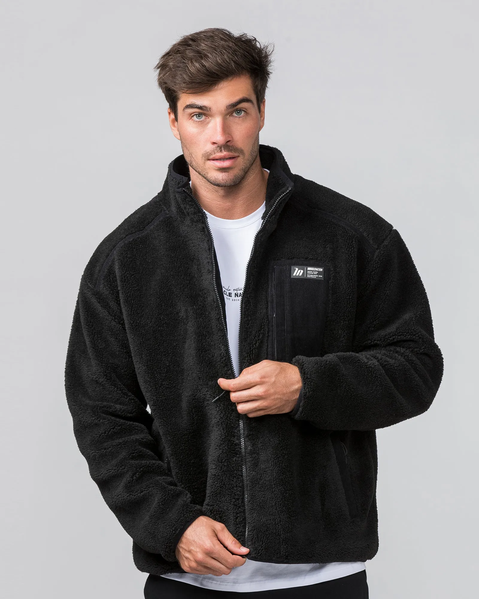 Sherpa Zip Through Jacket - Black sold by Muscle Nation product image thumbnail 4