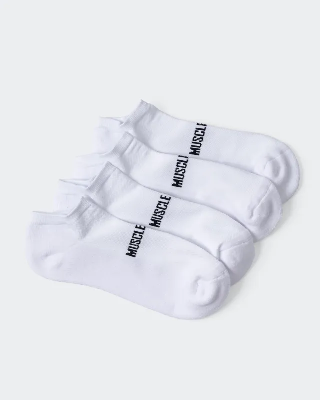 MN Unisex Ankle Socks 2 Pack - White sold by Muscle Nation