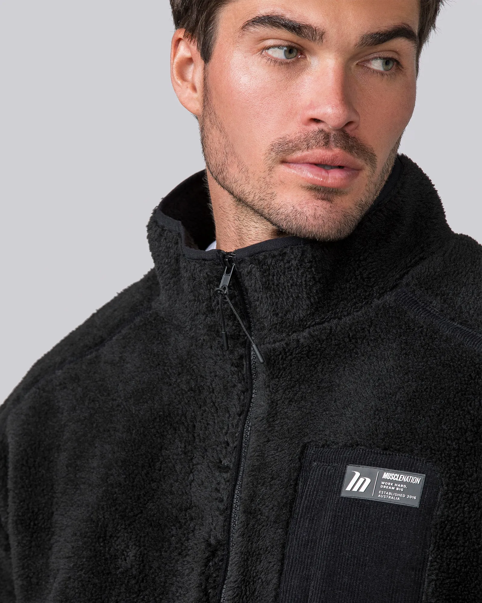 Sherpa Zip Through Jacket - Black sold by Muscle Nation product image thumbnail 3