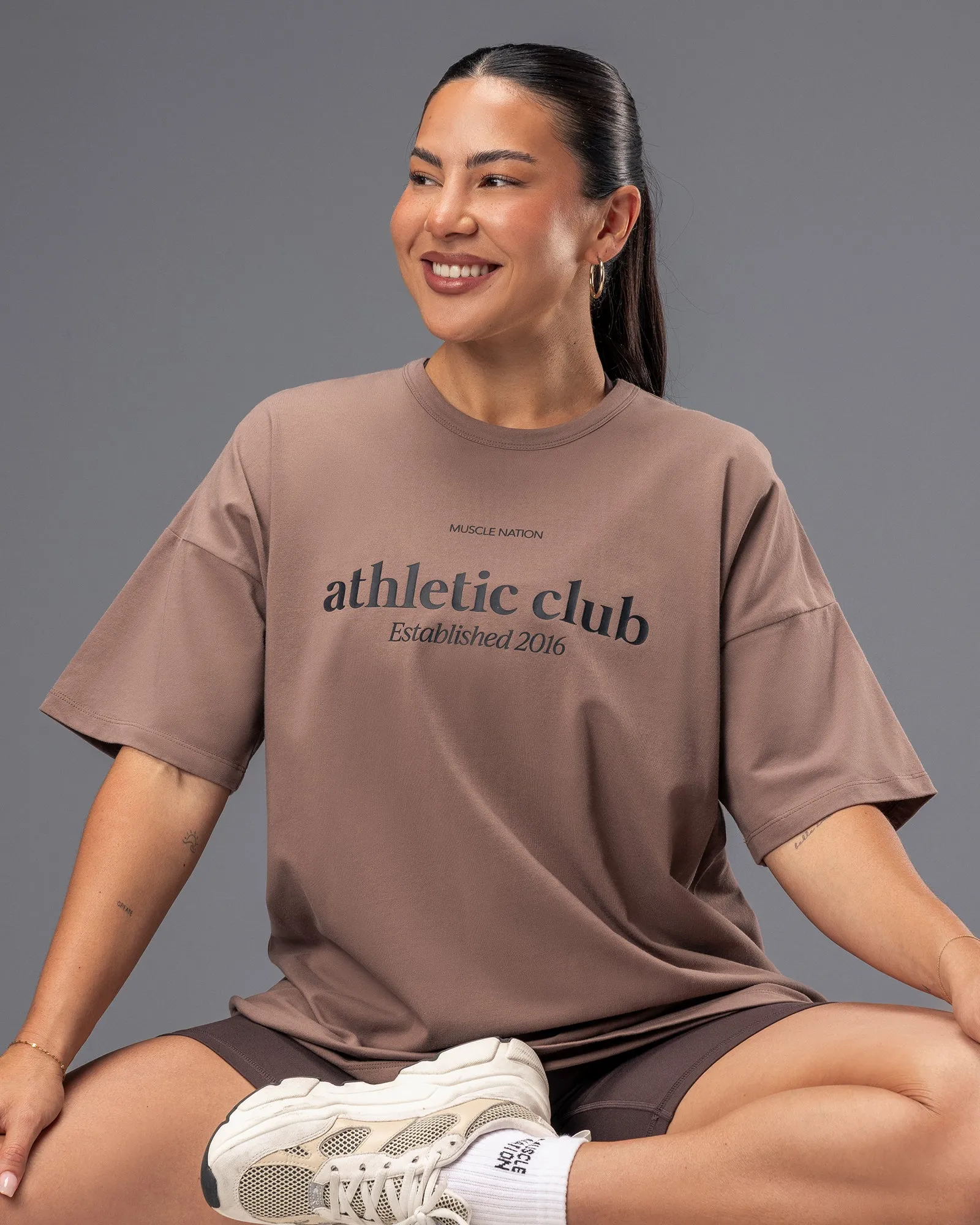 Athletic Club Oversized Tee - Cookie sold by Muscle Nation