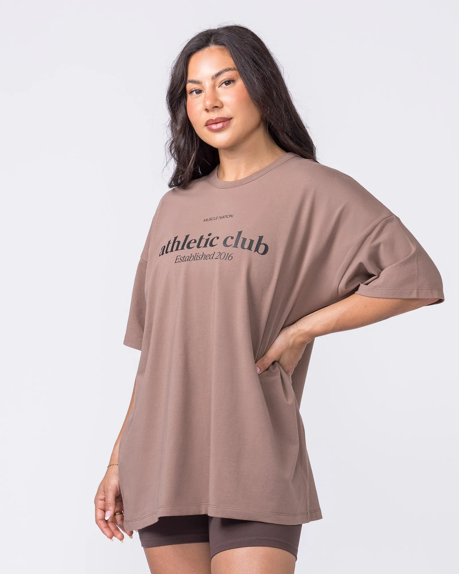 Athletic Club Oversized Tee - Cookie sold by Muscle Nation product image thumbnail 4