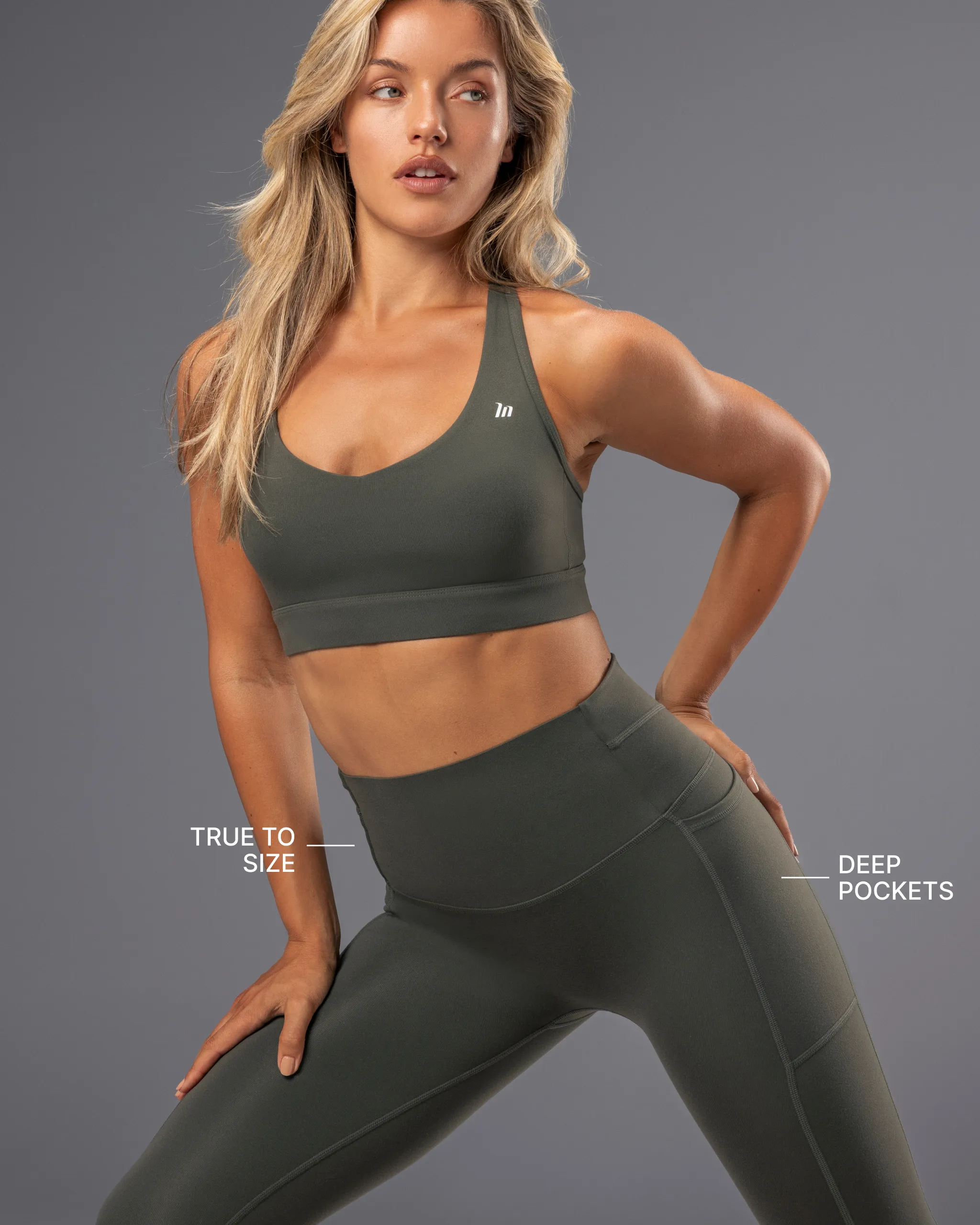 Unrivalled Everyday Pocket Ankle Leggings - Eucalyptus sold by Muscle Nation product image thumbnail 2