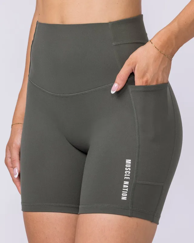 Unrivalled Everyday Pocket Bike Shorts - Eucalyptus sold by Muscle Nation