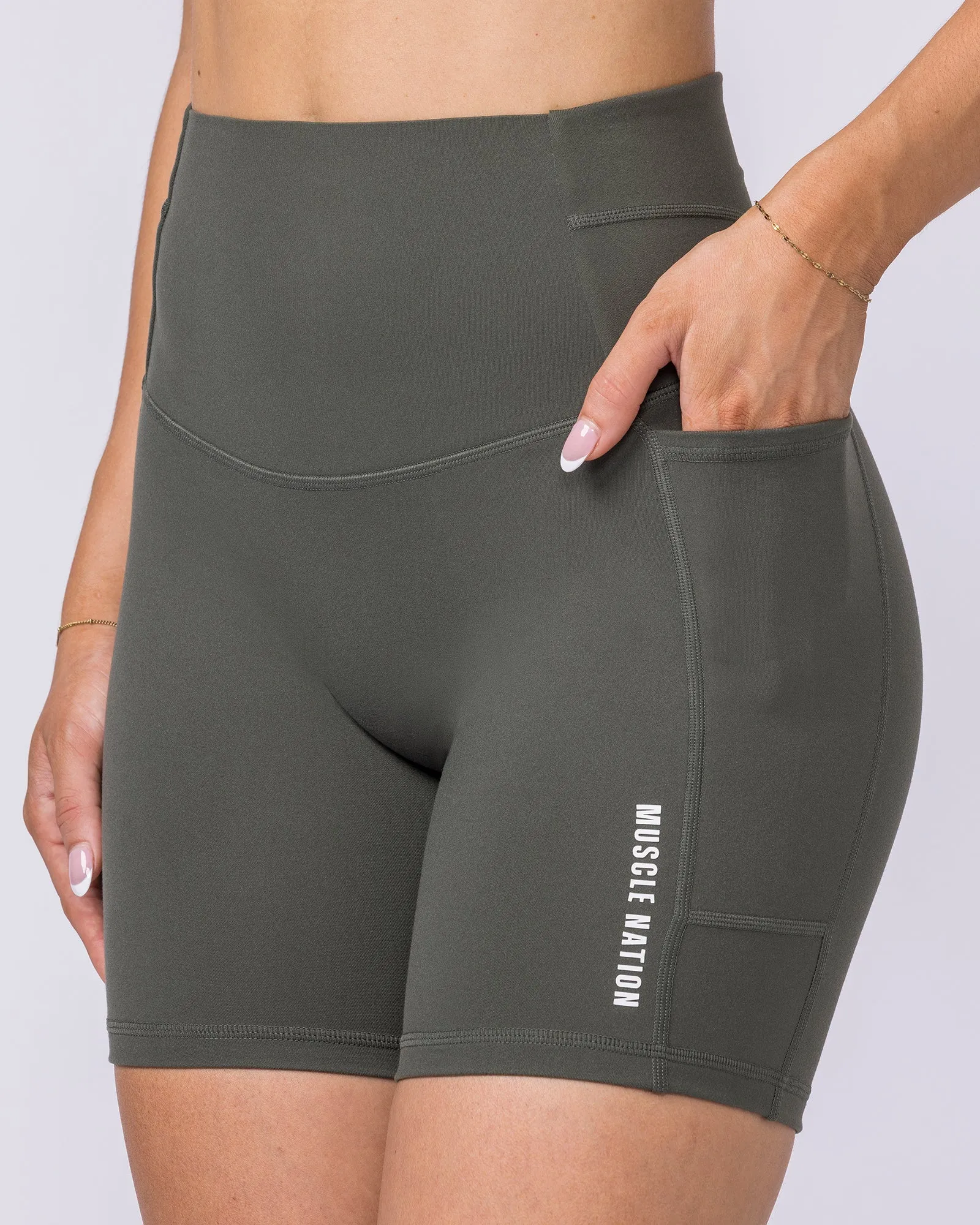 Unrivalled Everyday Pocket Bike Shorts - Eucalyptus sold by Muscle Nation