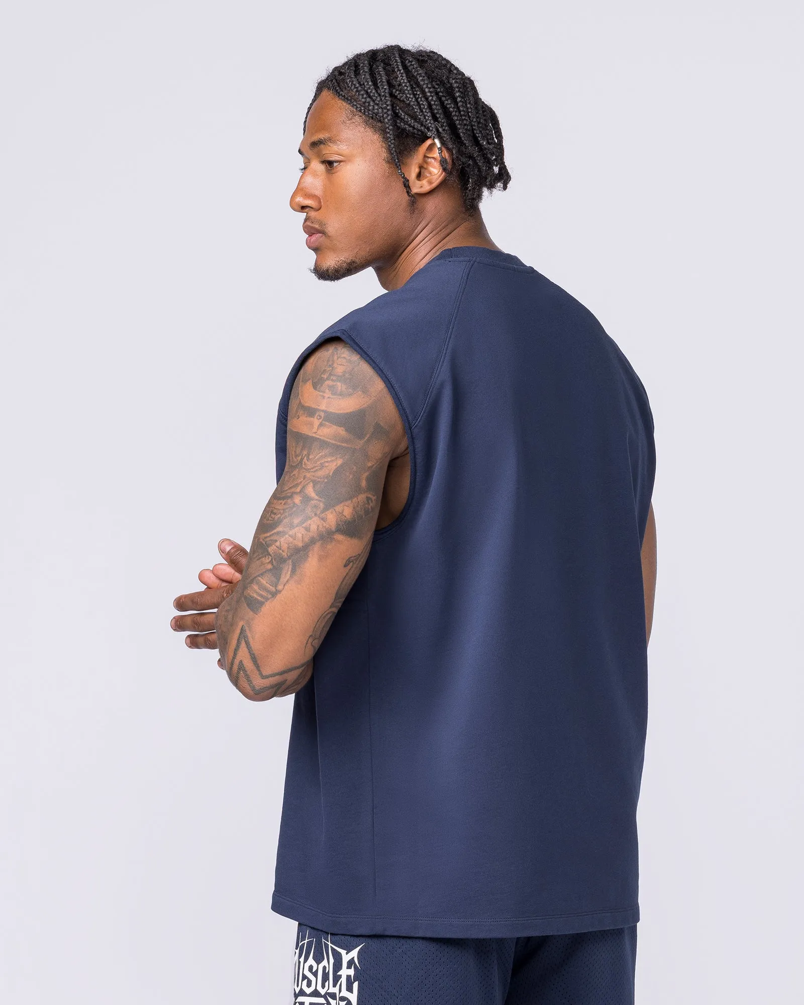 Off Duty Boxy Muscle Tank - Navy sold by Muscle Nation product image thumbnail 3