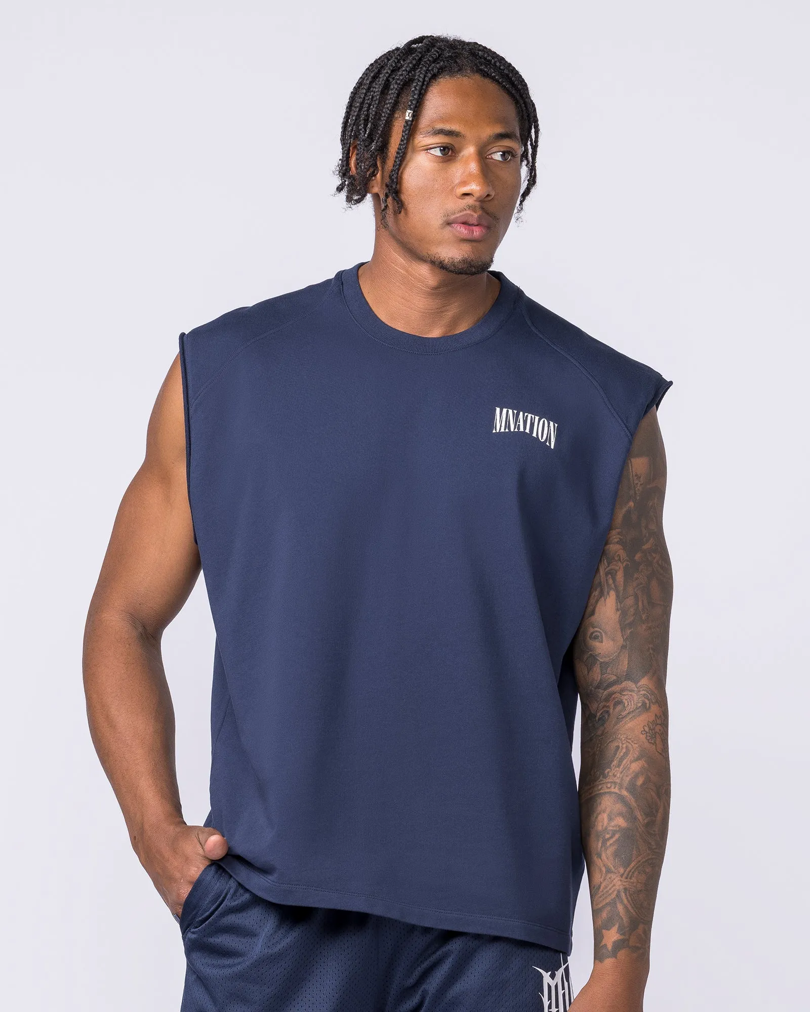 Off Duty Boxy Muscle Tank - Navy sold by Muscle Nation product image thumbnail 2