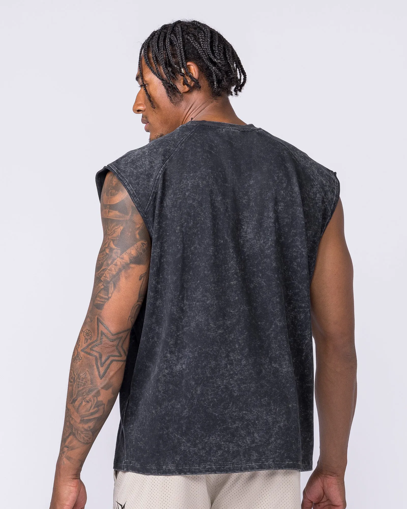 Night Rider Vintage Boxy Muscle Tank - Washed Black sold by Muscle Nation product image thumbnail 3