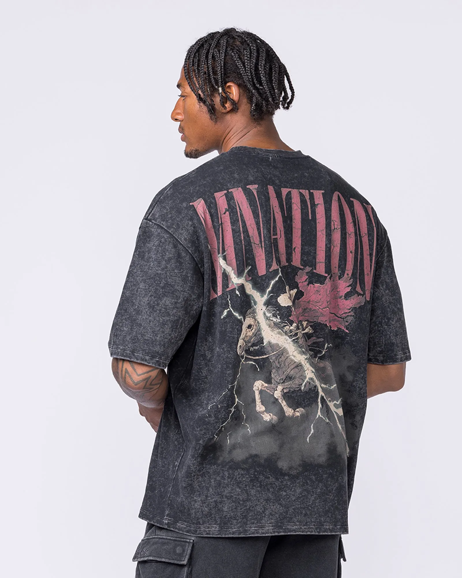 Night Rider Vintage Oversized Tee - Washed Black sold by Muscle Nation product image thumbnail 5
