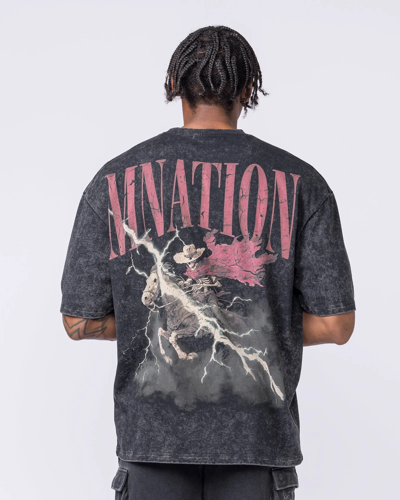 Night Rider Vintage Oversized Tee - Washed Black sold by Muscle Nation product image thumbnail 2