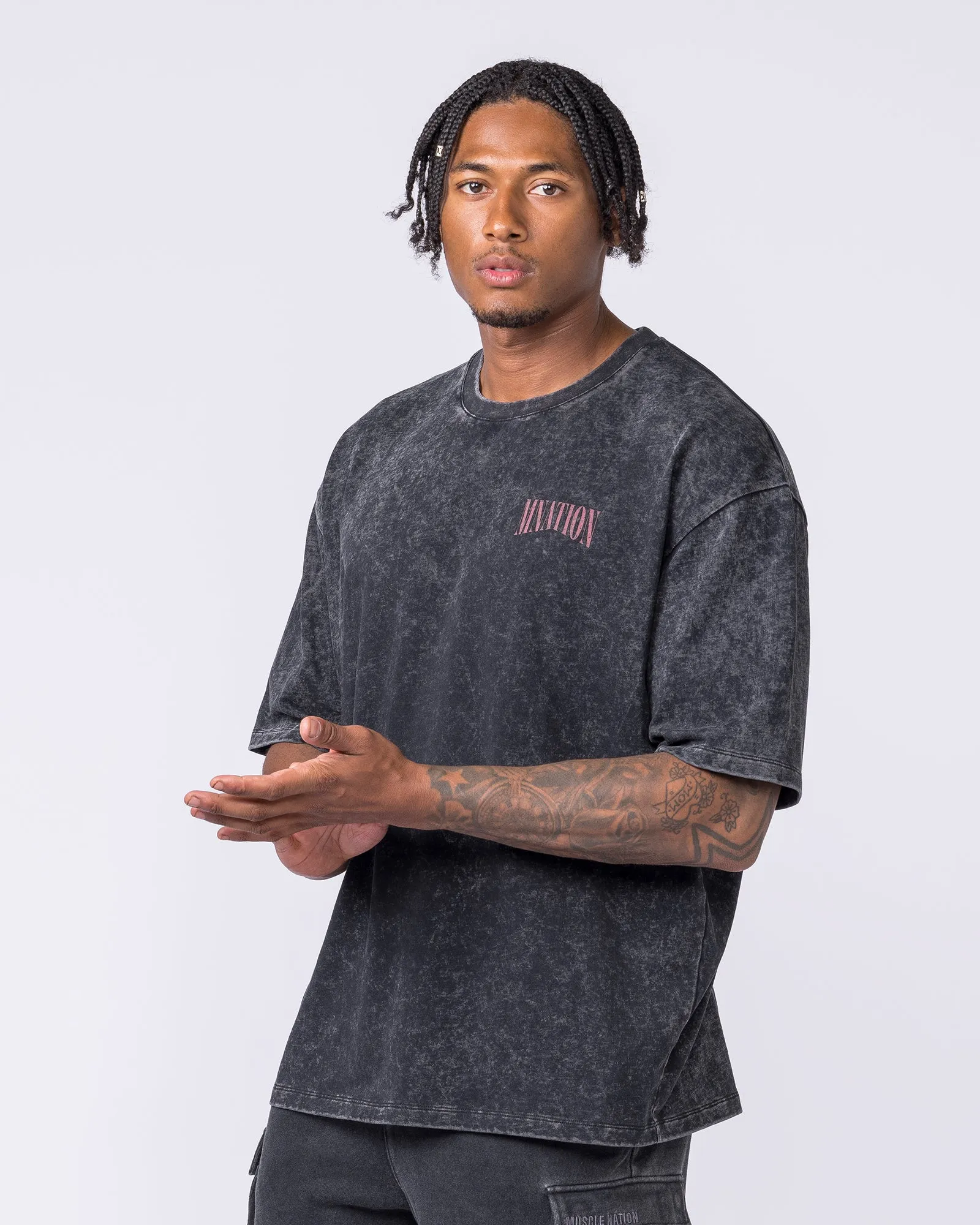 Night Rider Vintage Oversized Tee - Washed Black sold by Muscle Nation product image thumbnail 4