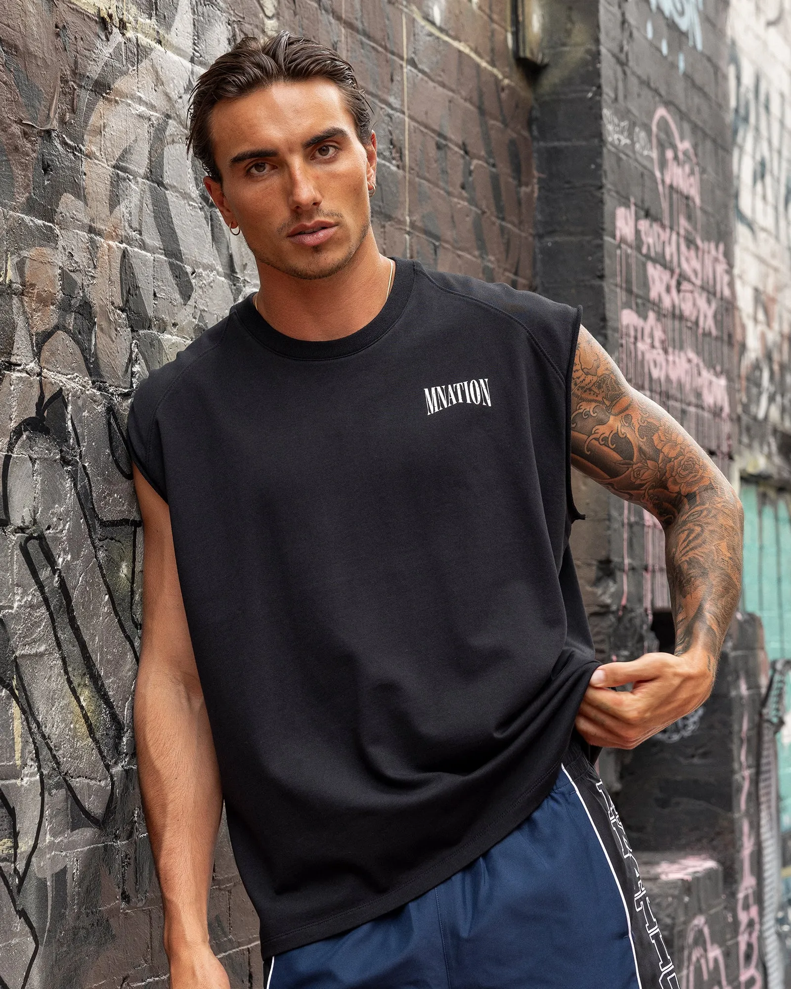 Off Duty Boxy Muscle Tank - Black sold by Muscle Nation